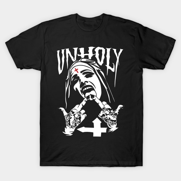 Funny Horror Unholy Nun T-Shirt by LEGO